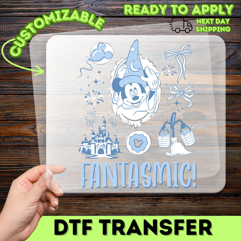Magic Theme Park DTF Transfer Cute Sorcerer Celebration T-Shirt Iron-On for Family & Friends Fantasy Apparel Ready To Press