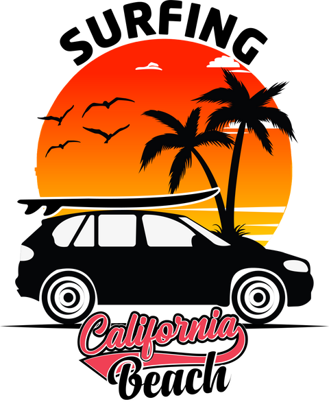 California Shirt, Gifts for Surfer, Palm Tree TShirt, Beach Outfit, Surfing T-Shirt, Summer Clothing, Shirts for Men, Surf Graphic Tees