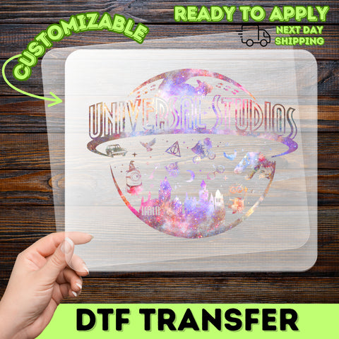 Funny Pop Culture Galaxy Movie DTF Transfer T-Shirt Design for Nostalgic Theme Park & Movie Marathon Fans