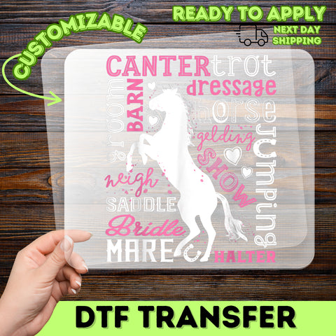 Cute Equestrian Horse Lover DTF Transfer T-shirt | Ready To Press Pony Gift for Riders | Fun & Bold Equestrian Apparel | Dressage & Jumping