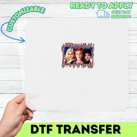 Funny Halloween Witches DTF Transfer Retro Halloween Iron-On for T-shirt Cult Classic Costume Apparel Ready To Press