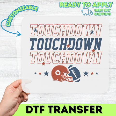 Retro Football Celebration DTF Transfer, Touchdown Party Shirt for Tailgate & Sports Fans, Ready To Press Iron-On Apparel