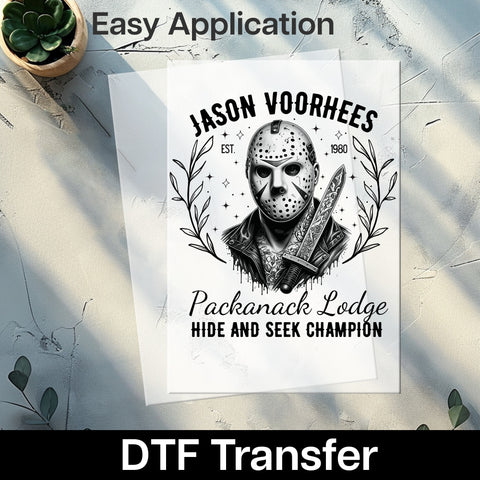 Horror Slasher Halloween DTF Transfer for Gothic Apparel & Cosplay - Ready to Press Iron-On for Dark T-Shirt or Sweatshirt