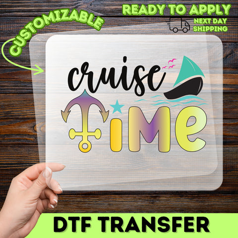 Cruise Vacation Nautical Anchor & Sailboat DTF Transfer - Ready to Press Cute Family Group Cruise T-shirt Design