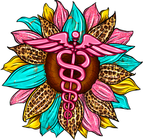 Floral Nurse Shirt, Nurse Graduation Gifts, Aesthetic Sunflower Clothing, Nurses Week Graphic Tees, Leopard Print VNeck TShirt, Gift for Her