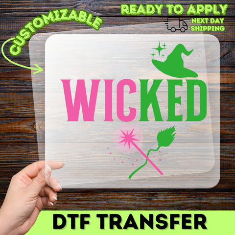 Witchy Fun Halloween DTF Transfer Iron-On for T-Shirt - Neon Playful Wicked Design Ready to Press for Group Halloween Parties