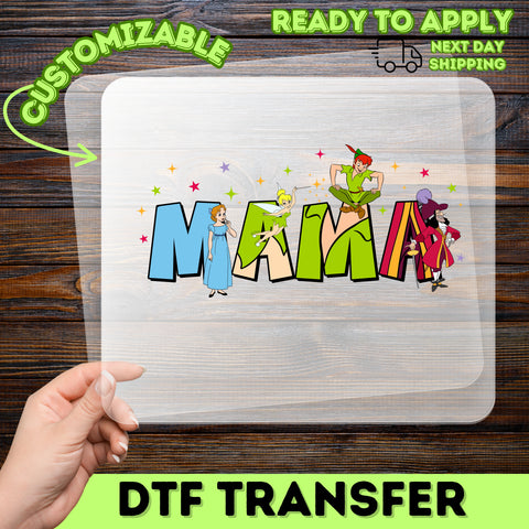 Cute Fantasy Adventure Mama DTF Transfer Iron-On Ready To Press T-Shirt Magical Nostalgic Gift for Families & Children's Literature Fans