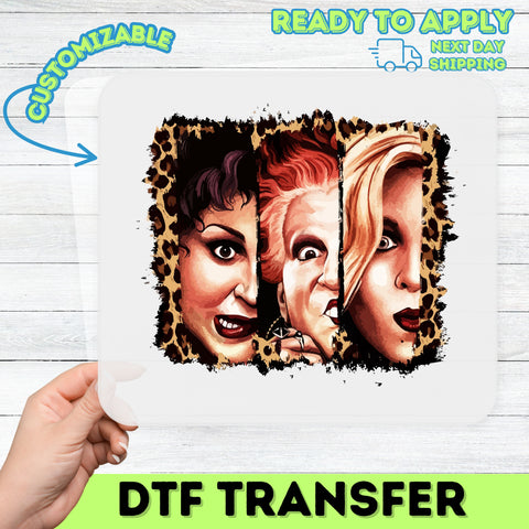 Funny Halloween Witch DTF Transfer for Retro T-Shirt, Ready to Press Iron-On for Costume Parties, Halloween Group Apparel