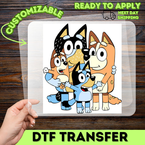 Cute Cartoon Family DTF Transfer for Shirts & Apparel Ready to Press for Fun Celebrations & Family Gatherings