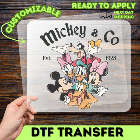Classic Cartoon Character DTF Transfer, Ready to Press Retro Cartoon Group for Family & Friends Apparel, Nostalgia Cartoon Design T-Shirt