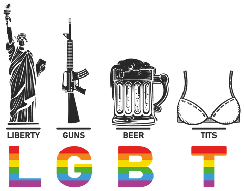 Liberty Guns Beer Tits Shirt, Funny Lgbt T-Shirt, Pride Month Shirt, LGBTQ Support Shirt, Lgbt Month Shirt, LGBT Pride Shirt, Kindness Shirt