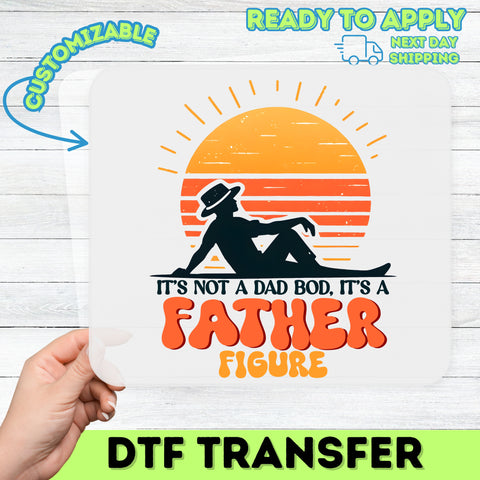 Funny Dad Bod Humor Father's Day DTF Transfer Ready To Press T-Shirt for Family Gatherings & Retro Apparel