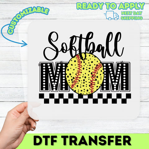 Softball Mom Bold & Sporty Ready To Press DTF Transfer for Mother's Day Apparel & Gifts
