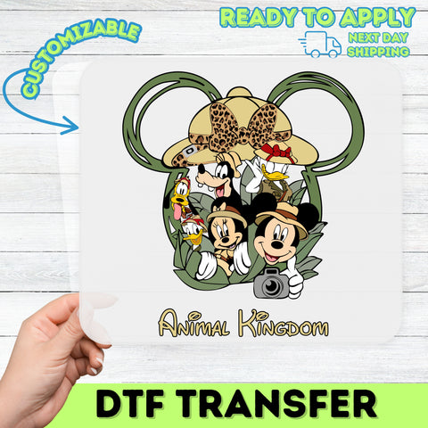 Safari Adventure Animal Kingdom DTF Transfer Ready To Press for Family Vacation Shirts & Theme Park Apparel