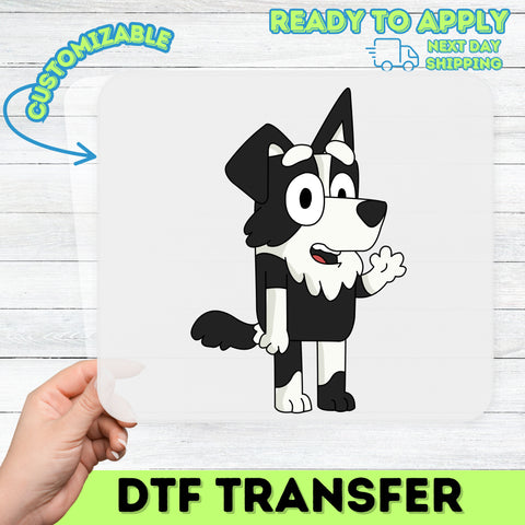 Cute Cartoon Dog DTF Transfer for Kids & Dog Lovers - Ready To Press Animated Dog Design for Apparel & Family Matching Shirts
