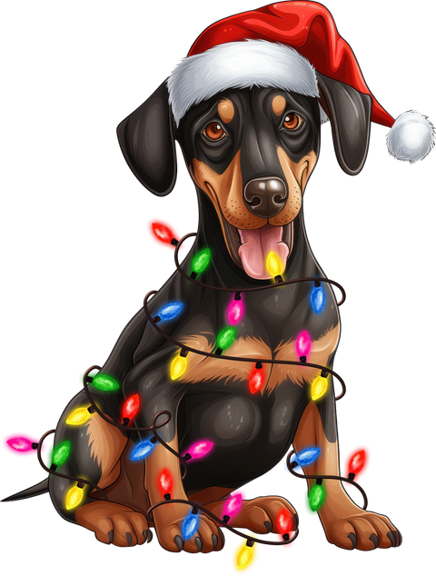 Christmas Doberman Pinscher Tote Bag, Christmas Dog Tote Bag, Gifts for Kids, Fall Clothing, Unique Holiday Gifts,Holiday Decor,Gift for Her