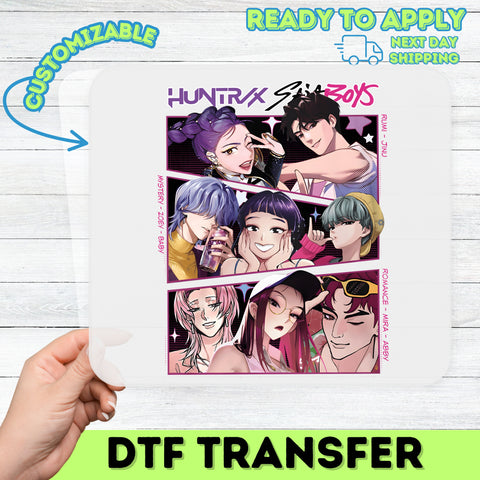 Anime Inspired Fun Group DTF Transfer for Teen Shirt Ready To Press Vibrant Modern Manga Style Apparel