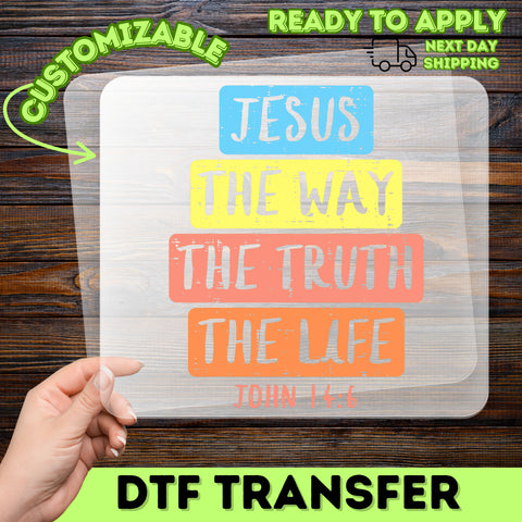Christian Faith Jesus DTF Transfer | Modern Rustic Religious Ready to Press Iron-On for Church & Retreat Apparel