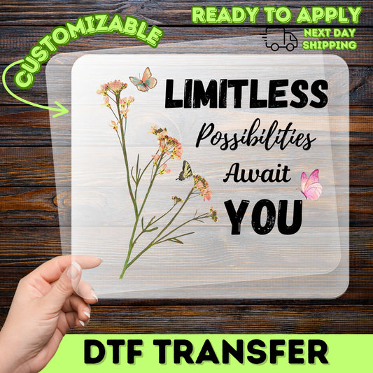 Vintage Botanical Floral and Butterfly DTF Transfer, Cute Nature-Inspired Ready To Press for Women & Teens Apparel, Spring Shirt Design