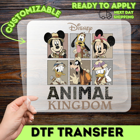 Charming Disney Animal Kingdom DTF Transfer Ready To Press for Family Adventure T-Shirts & Hoodies