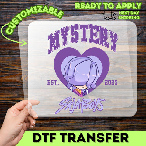 Mystery Anime Heart Ready To Press DTF Transfer for Group Event Shirts & Apparel Anime Enthusiasts Team Building