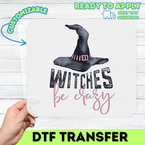 Funny Halloween Witch Hat DTF Transfer Ready to Press Iron-On for Spooky Women T-Shirts & Apparel