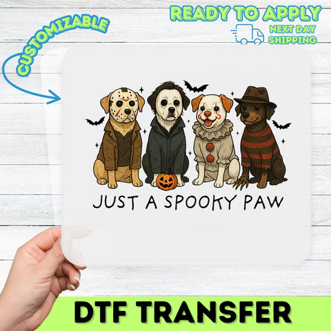 Cute Halloween Dogs DTF Transfer, Funny Horror Parody Iron-On for Pet Lovers, Ready To Press DTF for Shirts