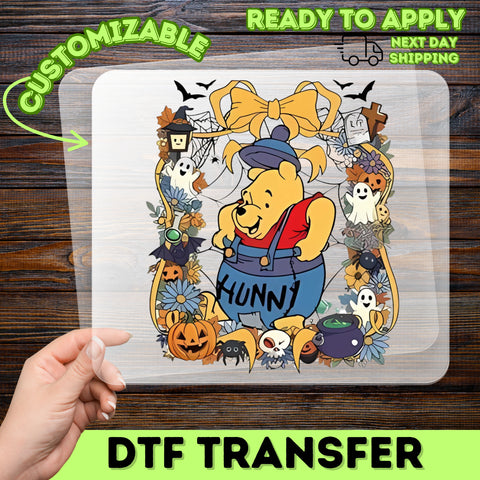 Cute Halloween Iron-On DTF Transfer for Family Halloween Matching Shirts - Playful Retro Ghost & Pumpkin Spice Design