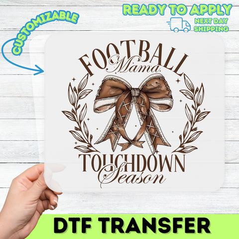 Cute Football Mama DTF Transfer for Touchdown Season Apparel | Ready to Press Funny Sports Mom Iron-On for T-Shirts & Sweatshirts
