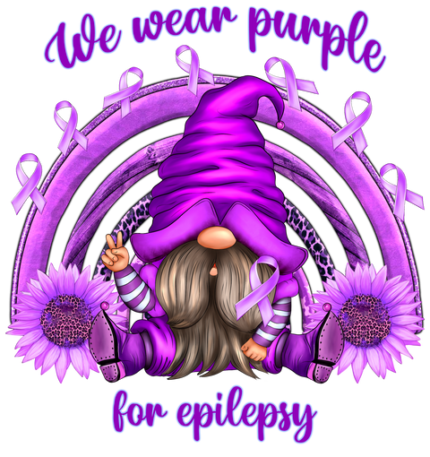Epilepsy Awareness Month Shirts, Purple Ribbon Shirt, Neurodiversity Tshirt, Epilepsy Support Gifts, Gnome Shirt, Epilepsy Disease Shirt