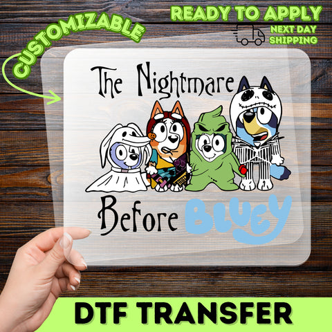 Funny Halloween Cartoon Character Crossover DTF Transfer T-Shirt for Family & Kids Iron-On Ready To Press