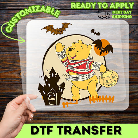 Cute Cartoon Mummy Halloween DTF Transfer for Family Shirts Ready To Press Apparel Fun Trick or Treat Design