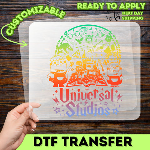 Cute Movie Fan DTF Transfer for Universal Studios Magic Theme Park Shirt | Ready to Press for Family Vacation & Group Outings