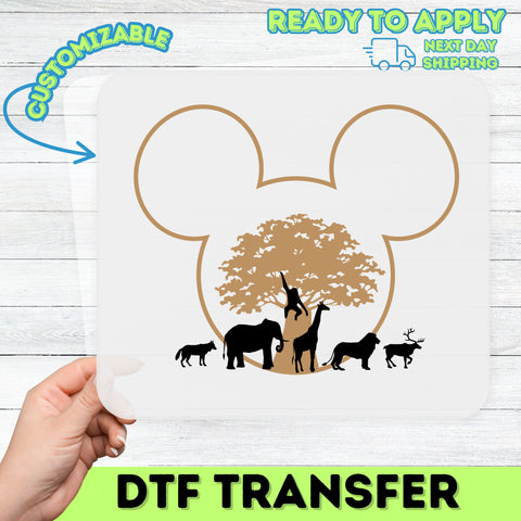 Nature Adventure Silhouette DTF Transfer for Family & Friends, Ready to Press Iron-On Wildlife Theme T-Shirt or Hoodie