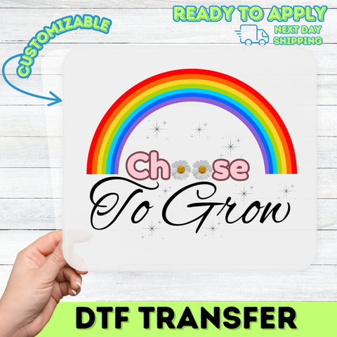 Retro Rainbow & Daisies Positive Affirmation DTF Transfer for LGBTQ Pride Shirt