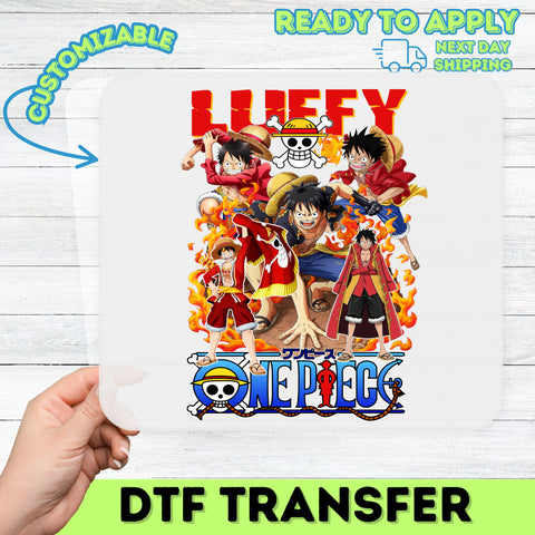 Luffy Pirate Adventure One Piece DTF Transfer for Anime Fan T-Shirt Group Event Ready To Press Cosplay Apparel