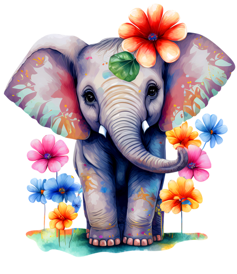 Cute Toddler Girl Shirts, Funny Elephant Onesie®, Floral Animal Youth T-Shirts, Trendy New Baby Gifts, Gifts for Kids, Flower Baby Clothing