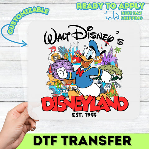 Disneyland Cartoon Character DTF Transfer Ready To Press for Fun Family Vacation Shirts & Hoodies