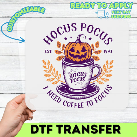 Vintage Retro Halloween Pumpkin Coffee Iron-On DTF Transfer for Funny Witchy Shirts & Hoodies