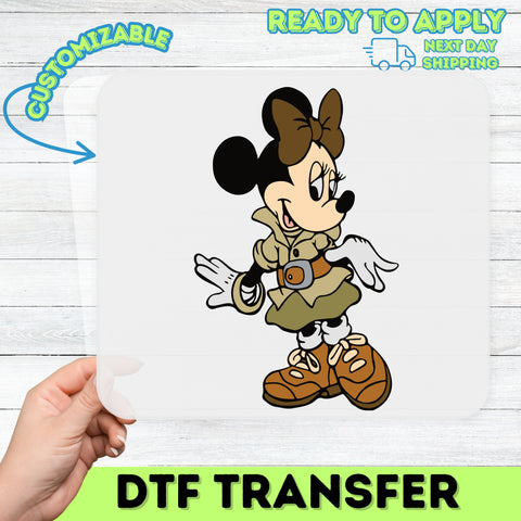 Cute Explorer Cartoon Character DTF Transfer Ready To Press T-Shirt Kids Party Outfit Family Vacation Apparel
