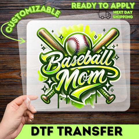 Baseball Mom DTF Transfer Shirt Design | Ready To Press Sporty Graffiti Baseball Apparel for Enthusiasts & Families