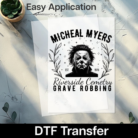 Classic Horror Movie Character Halloween Ready To Press DTF Transfer for Gothic Apparel Fans Shirt