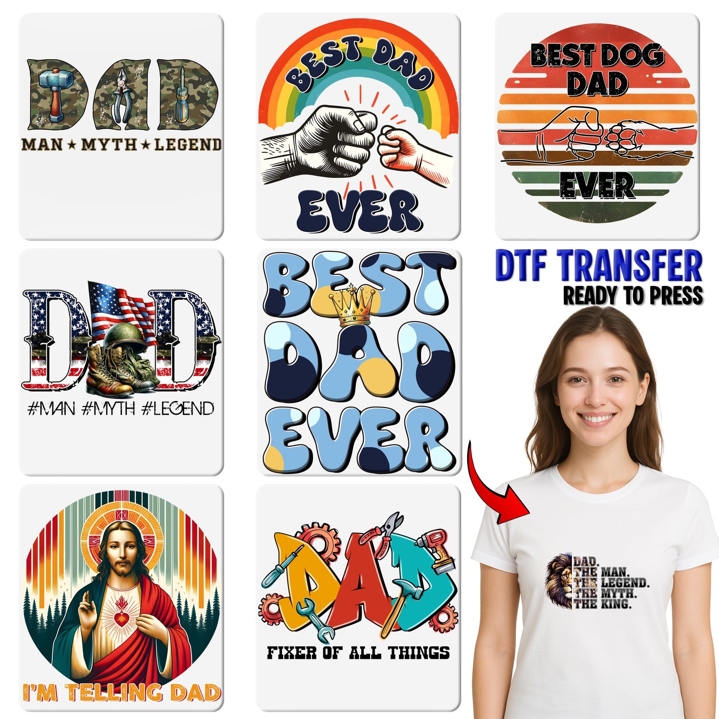 Funny Fathers Day Dopest Dad Cannabis Humor DTF Transfer Ready To Press Iron-On for T-Shirt Hoodie Apparel Gift