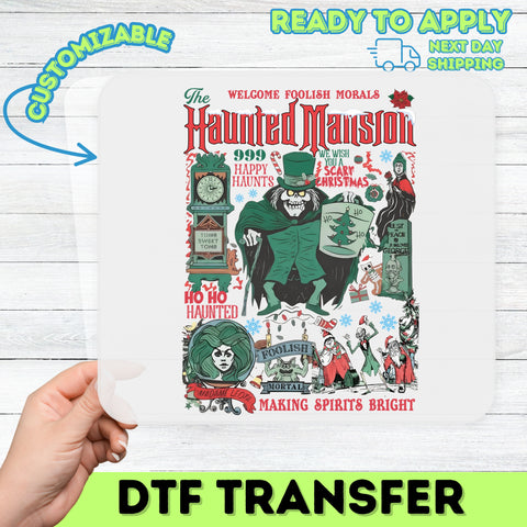 Funny Haunted Christmas DTF Transfer Ready to Press for Halloween Fans | Spooky T-shirt & Sweatshirt Design