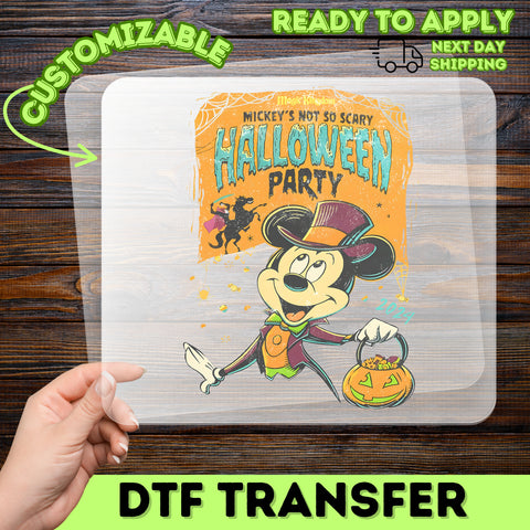 Mickey's Not So Scary Halloween Party 2024 Cute DTF Transfer Iron-On for Family T-Shirt & Disney Fans