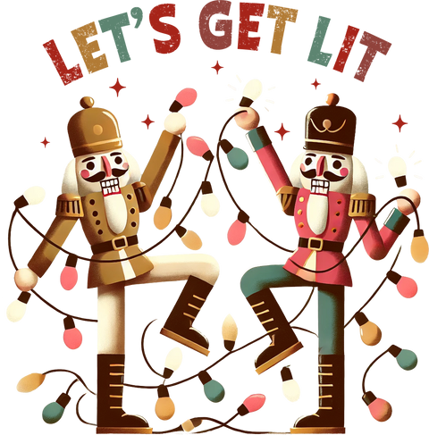 Retro Christmas Nutcracker Shirt, Let's Get Lit T-Shirt, Christmas Light Tee,Merry Christmas T Shirt,Winter Xmas Season Gift,Christmas Party