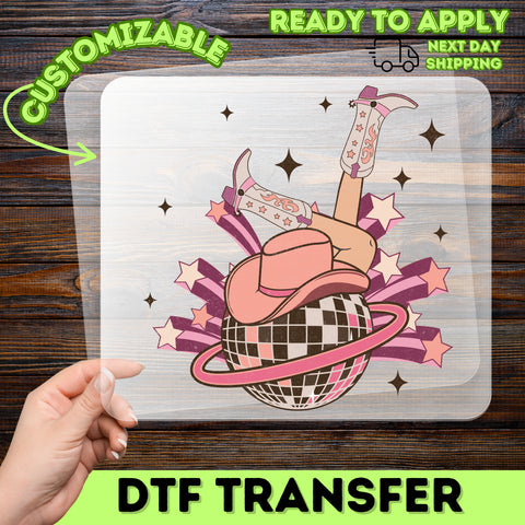 Retro Disco Western DTF Transfer for Bachelorette Party T-Shirt Funny Ready To Press Iron-On Girls Night Out Apparel