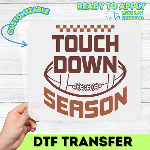 Touchdown Season Retro Football DTF Transfer for Game Day Shirts & Hoodies – Ready to Press Iron-On for Football Fans