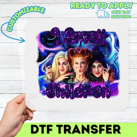 Funny Halloween Pop Culture DTF Transfer for Retro 'I Smell Children' Shirt - Ready To Press