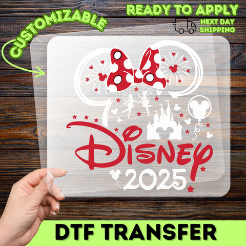 Disney Vacation 2025 DTF Transfer Ready To Press Family Disney Trip T-Shirt for Disney Fans & Enthusiasts